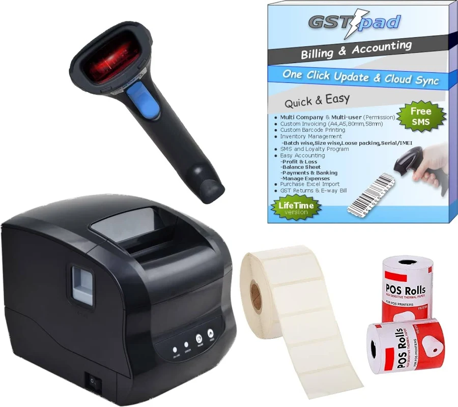 POS Billing Machine with Barcode Scanner for Retail Store