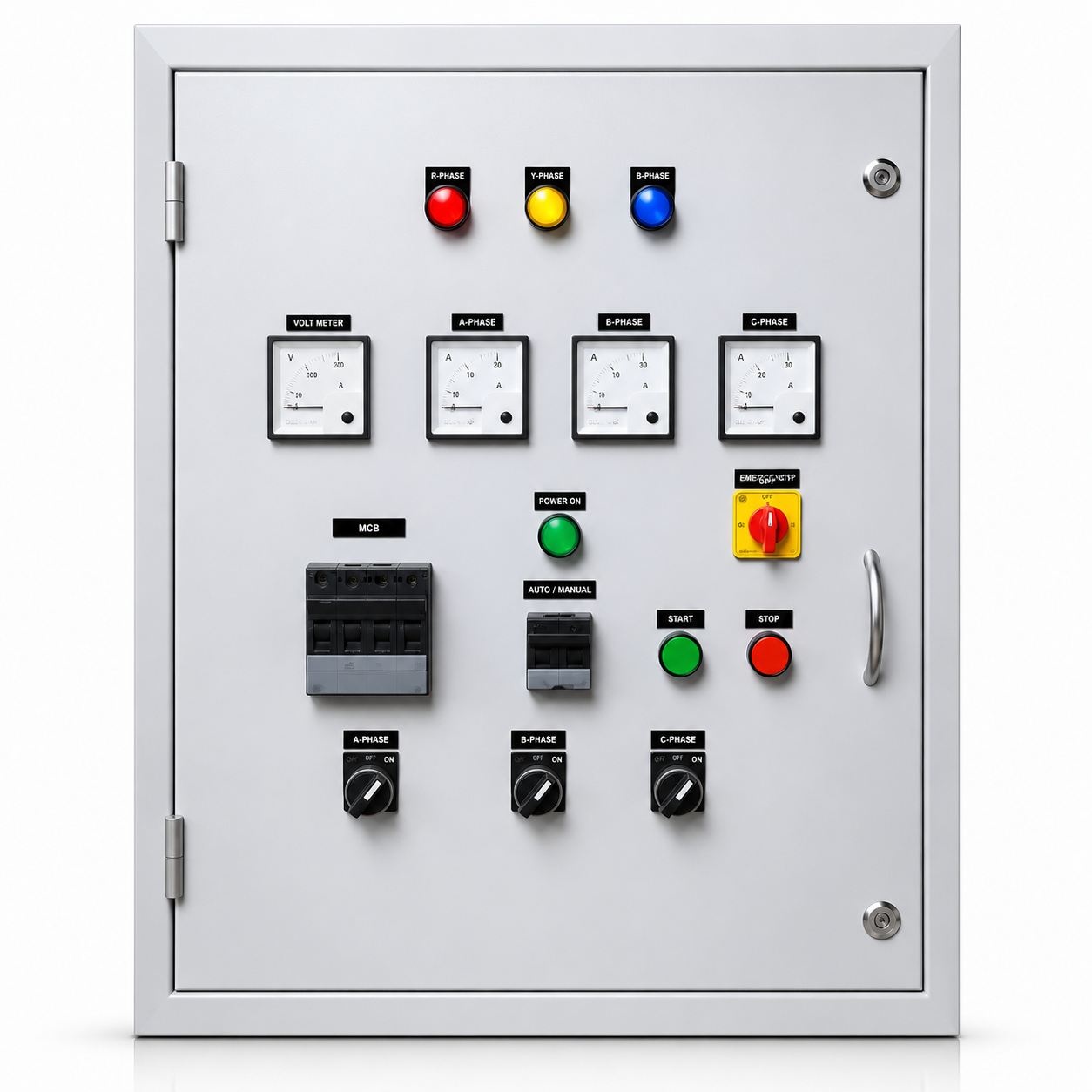 Three Phase PLC Control Panel 220 240 V Up To 2000 Amps For Industrial Automation